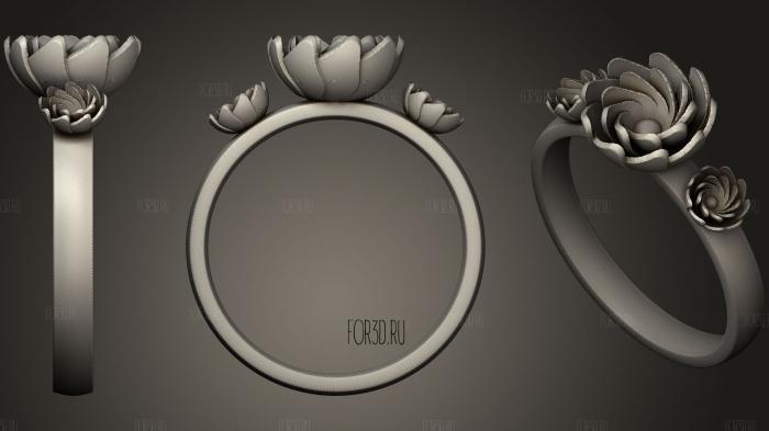 Flowery Ring stl model for CNC